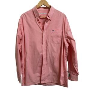 Southern Tide Men's white gingham long sleeve coastal check sports shirt size XL